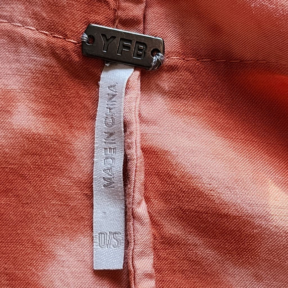 YOUNG FABULOUS & BROKE Kana Orange White Tie-Dye Kimono Kaftan S - Picture 5 of 6